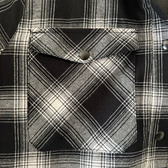 Volcom Hooded Black White Checkered Cotton Blend Ski Snowboard Lightweight Pocke - Picture 7 of 13